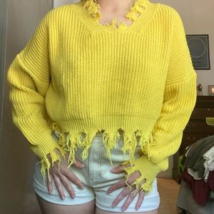 Yellow crop sweater